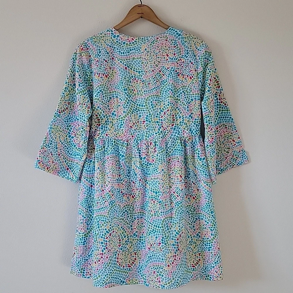 Talbots Cotton Mosaic Swim‎ Coverup Dress Size Small